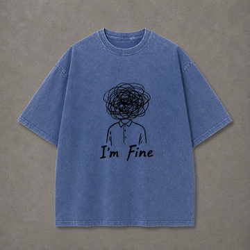 I'm Fine Graphic Oversized Tee