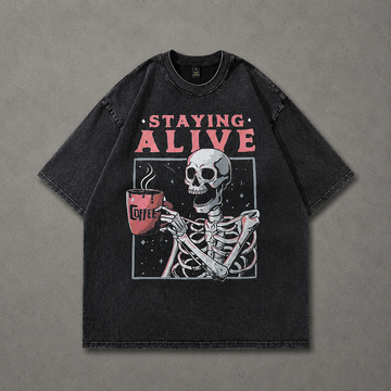 Staying Alive Graphic Oversized Tee