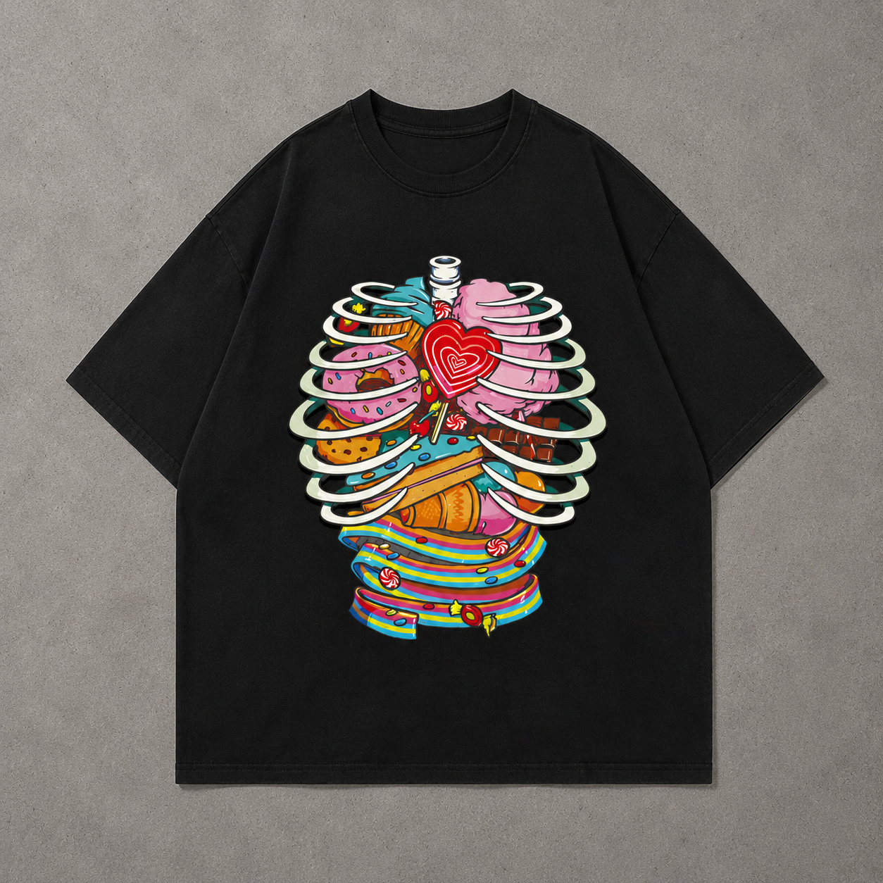 Candy Heart Graphic Oversized Tee