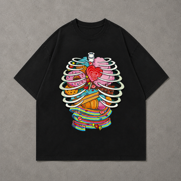 Candy Heart Graphic Oversized Tee