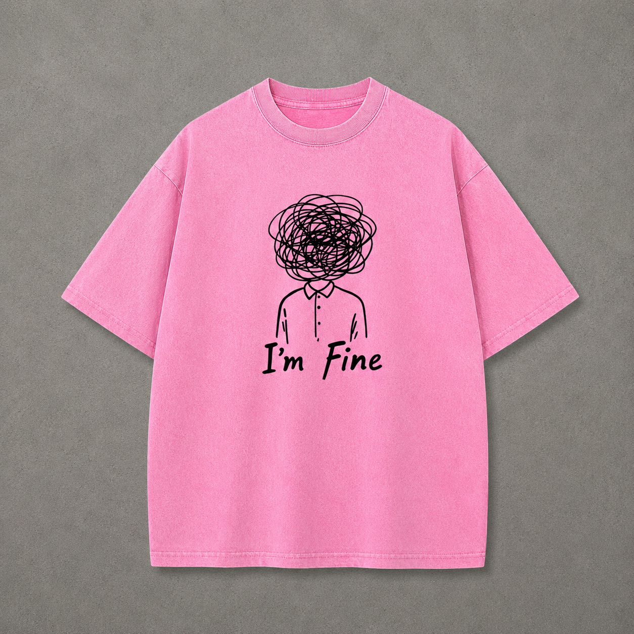 I'm Fine Graphic Oversized Tee